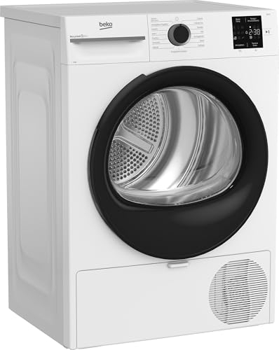 Beko BMTAM83EB Asciugatrice 8 Kg a Libera Installazione, Classe D, Display Digitale, 15 Programmi, Motore Garantito 10 Anni, Bianco con Oblò Nero