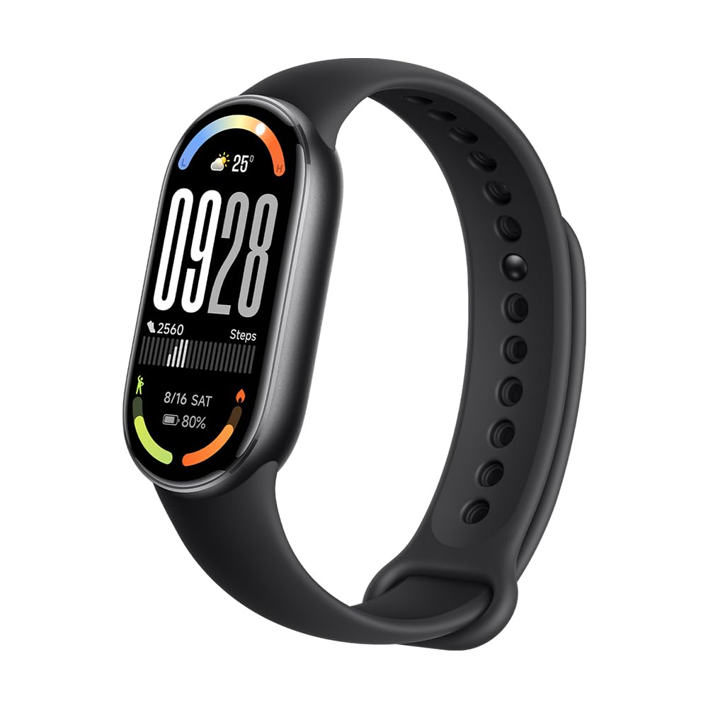 XIAOMI Smart Band 10 (Smart Watch, Fitness Tracker), display AMOLED 1.72'', autonomia fino a 21 giorni con ricarica rapida, monitoraggio accurato del benessere, Android & iOS, 5ATM, bussola