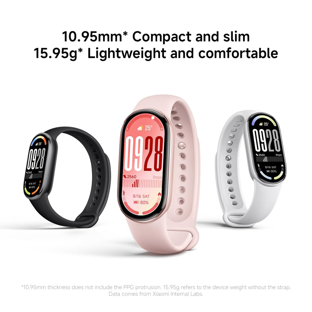 XIAOMI Smart Band 10 (Smart Watch, Fitness Tracker), display AMOLED 1.72'', autonomia fino a 21 giorni con ricarica rapida, monitoraggio accurato del benessere, Android & iOS, 5ATM, bussola