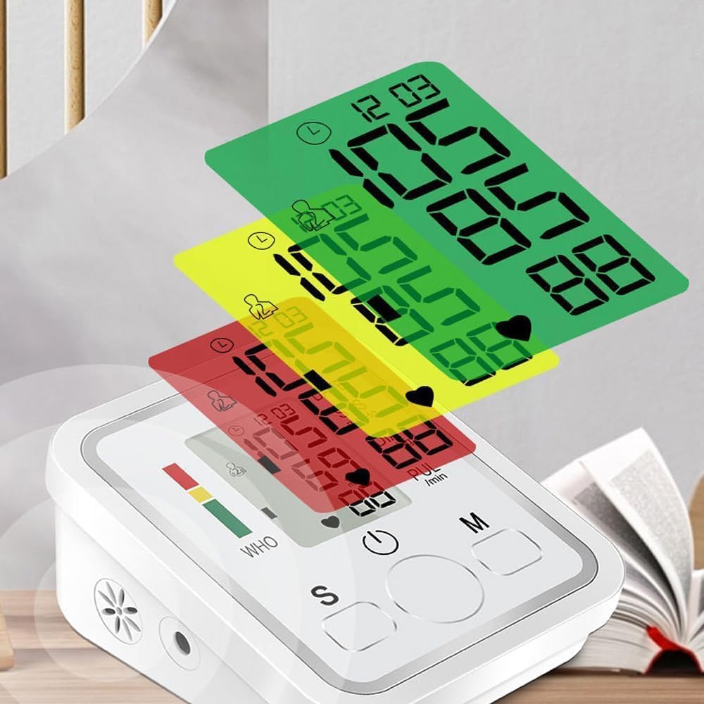 Misuratore di Pressione da Braccio, Misuratore di pressione Arteriosa con Bracciale (22-32cm) Digitale, Apparecchio Automatico per Misurare la Pressione Sanguigna a Casa, facile da usare e preciso