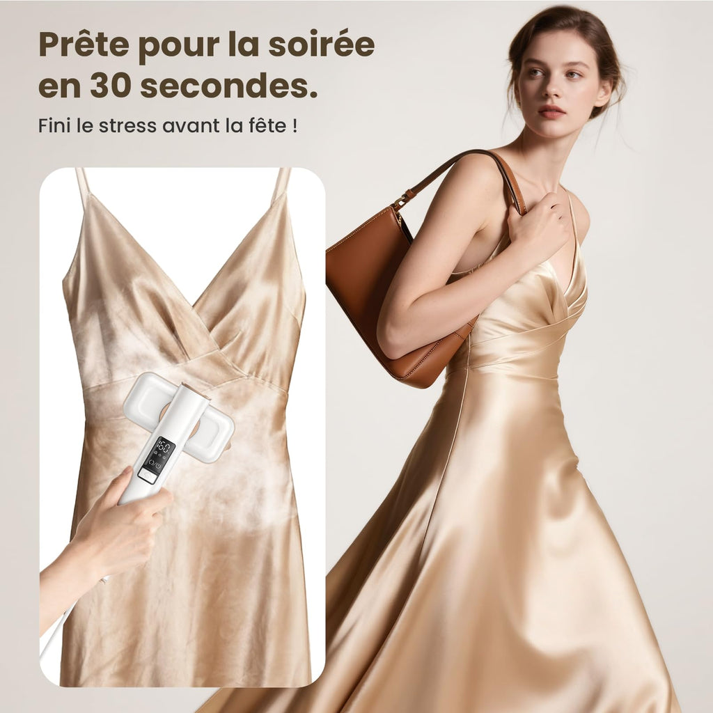 Ferro da Stiro Verticale Stiratore - Viaggio a Vapore Portatile Steamer Vestiti il Migliore con Aspirazione Orizzontale, Anticrepa & Rapido, Ideale per Casa & Viaggi, 3 Livelli, 90° Rotazione Auto