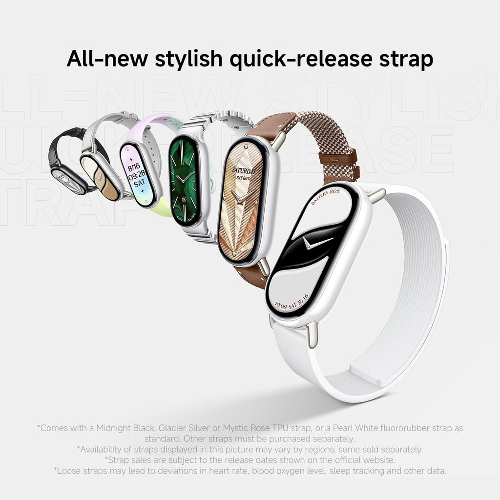 XIAOMI Smart Band 10 (Smart Watch, Fitness Tracker), display AMOLED 1.72'', autonomia fino a 21 giorni con ricarica rapida, monitoraggio accurato del benessere, Android & iOS, 5ATM, bussola