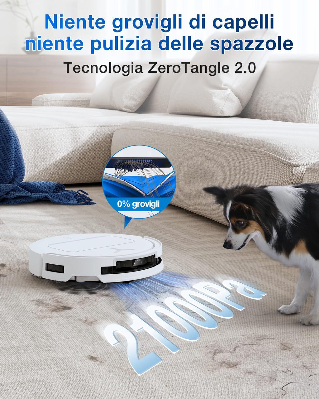ECOVACS DEEBOT T50 PRO OMNI Gen2 Robot Aspirapolvere Lavapavimenti, (Migliorato da T30 PRO), 21000 Pa, Spazzola Laterale Estensibile e Lavapavimenti, Aggiunta Automatica Soluzione Detergente