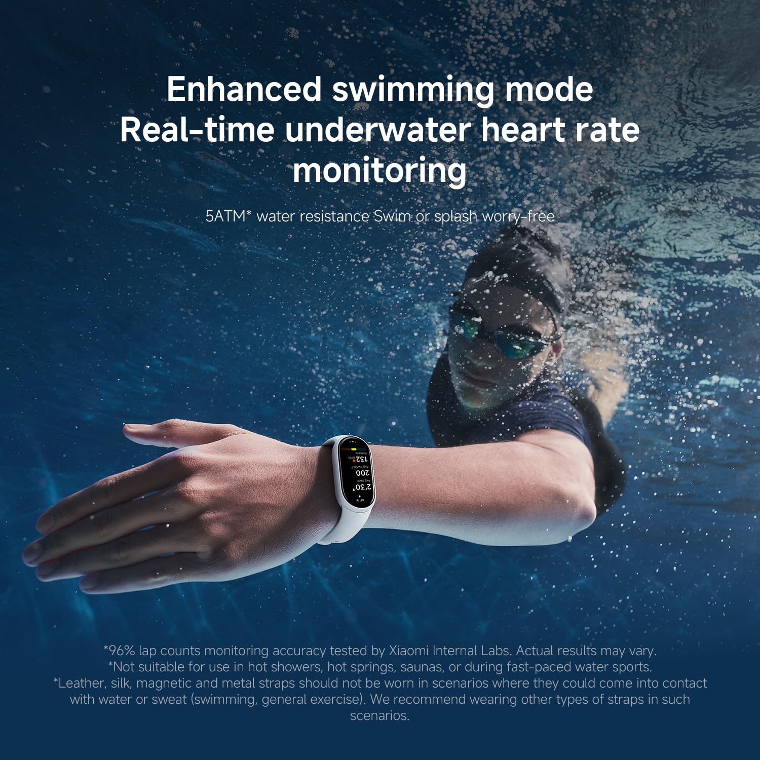 XIAOMI Smart Band 10 (Smart Watch, Fitness Tracker), display AMOLED 1.72'', autonomia fino a 21 giorni con ricarica rapida, monitoraggio accurato del benessere, Android & iOS, 5ATM, bussola