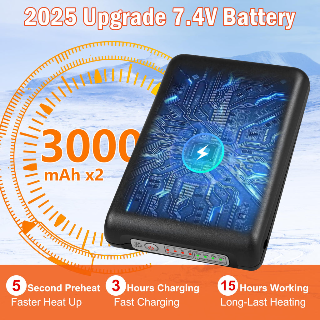 Calze Riscaldate Uomo Donna - 7.4V 3000mAh Calzini Riscaldati a Batteria, Controllo delle APP Calzini Riscaldanti per Inverno All'aperto